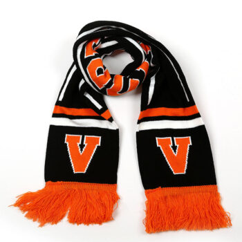 Factory Promotion Low MOQ Request Under Customized Design Knitted Jacquard Embroidery Sports Football Fan Acrylic Scarf