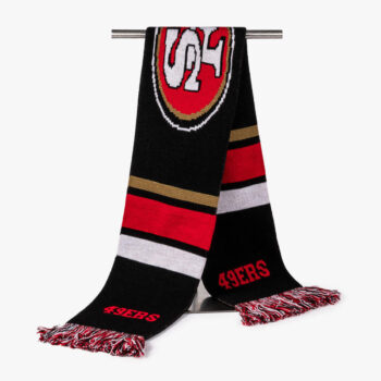 Wholesale Custom Slogan Jacquard Knitted Scarf With Tassel Club Fan Scarf Football Scarf