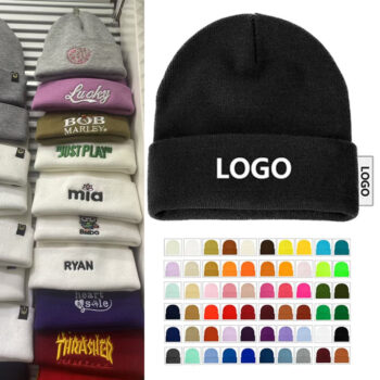 Factory Low Price Winter Hats Cap Promotional Plain Knitted Beanie Hat With Custom Logo Embroidery