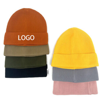 Stock Moq 10pcs Custom Embroidery Logo Classic Blank Plain Winter Hats Knit Beanies Cap Chunky Beanie Hat for Men Women