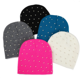 2025 Fashion Designer Winter Knitted Pearl Beanie Hat Manufacturer High Quality Beanies Cap with Custom Logo